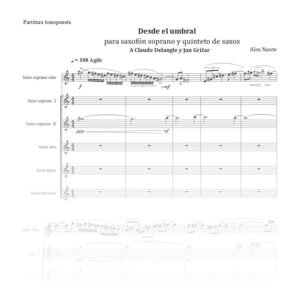 Desde el umbral, para saxofón soprano y quinteto de saxos