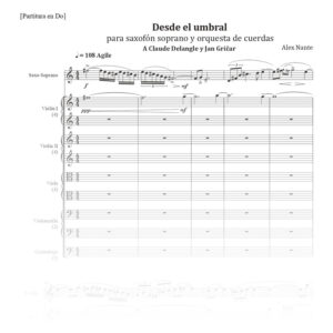 Desde el umbral, para saxofón soprano y orquesta de cuerdas